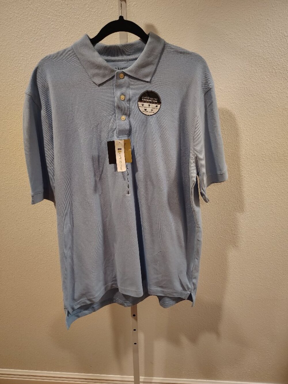 Croft & Barrow Men's Light Blue Polo Size Large NWT Short Sleeve Performance